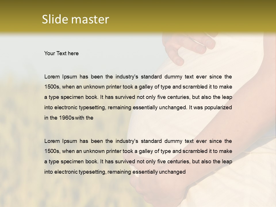 A Pregnant Woman Holding Her Belly In A Field PowerPoint Template