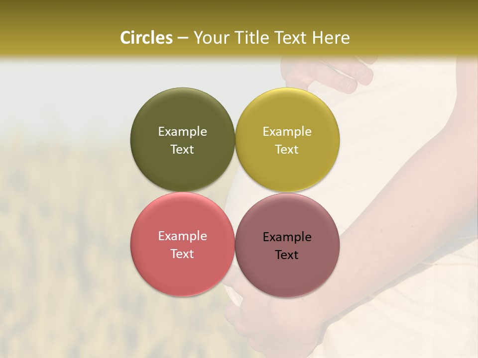 A Pregnant Woman Holding Her Belly In A Field PowerPoint Template