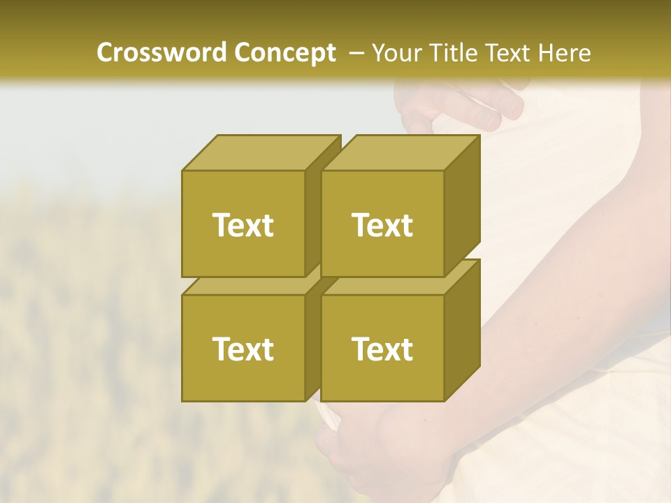 A Pregnant Woman Holding Her Belly In A Field PowerPoint Template