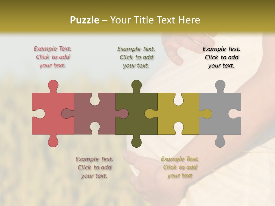 A Pregnant Woman Holding Her Belly In A Field PowerPoint Template