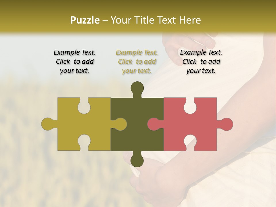 A Pregnant Woman Holding Her Belly In A Field PowerPoint Template