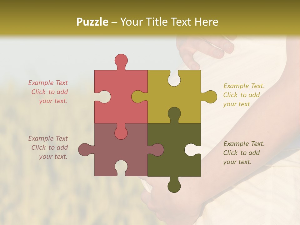 A Pregnant Woman Holding Her Belly In A Field PowerPoint Template