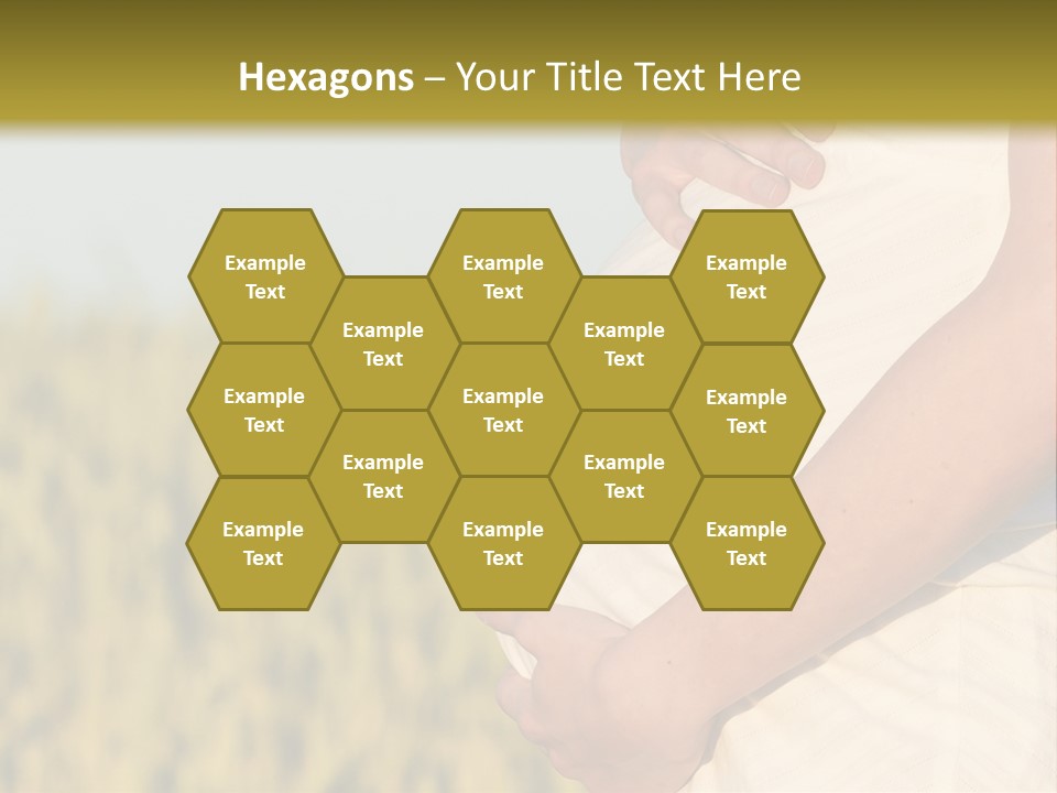 A Pregnant Woman Holding Her Belly In A Field PowerPoint Template