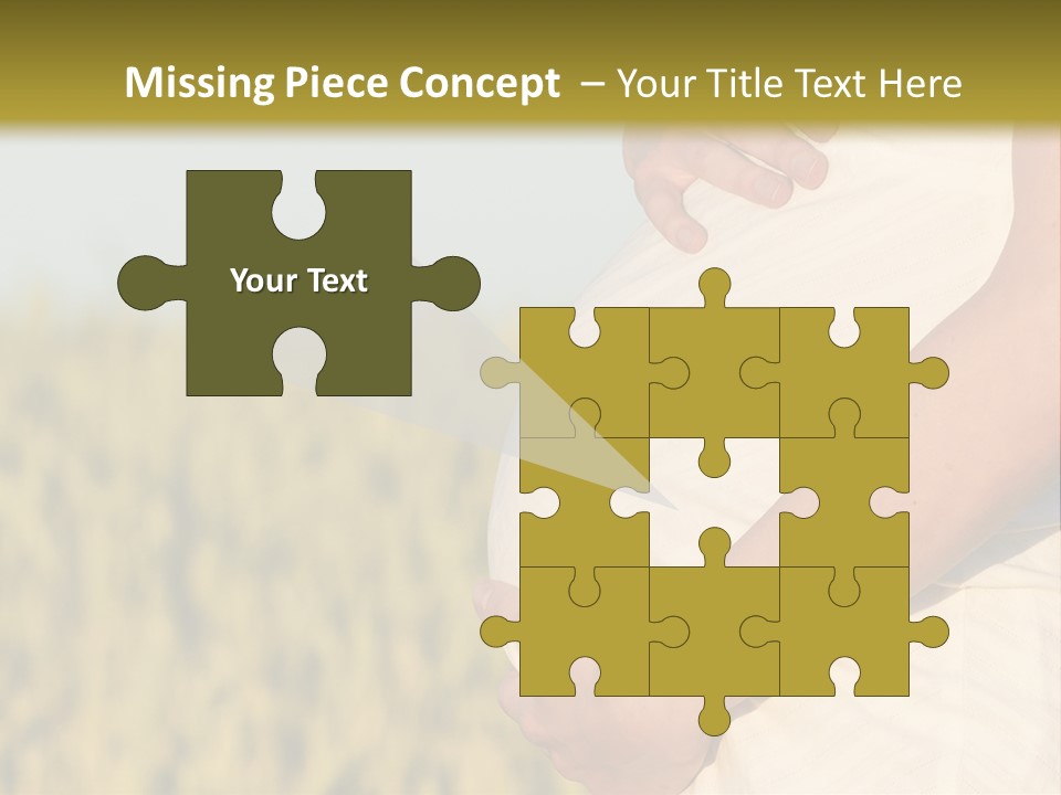 A Pregnant Woman Holding Her Belly In A Field PowerPoint Template