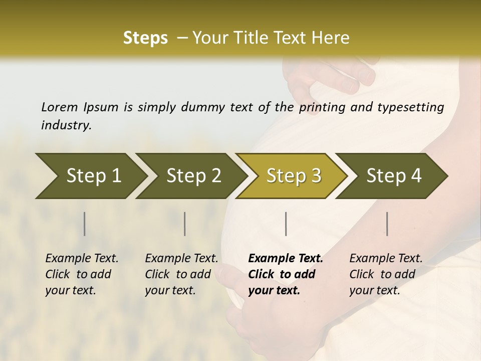 A Pregnant Woman Holding Her Belly In A Field PowerPoint Template