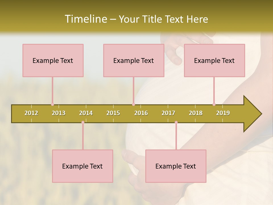 A Pregnant Woman Holding Her Belly In A Field PowerPoint Template