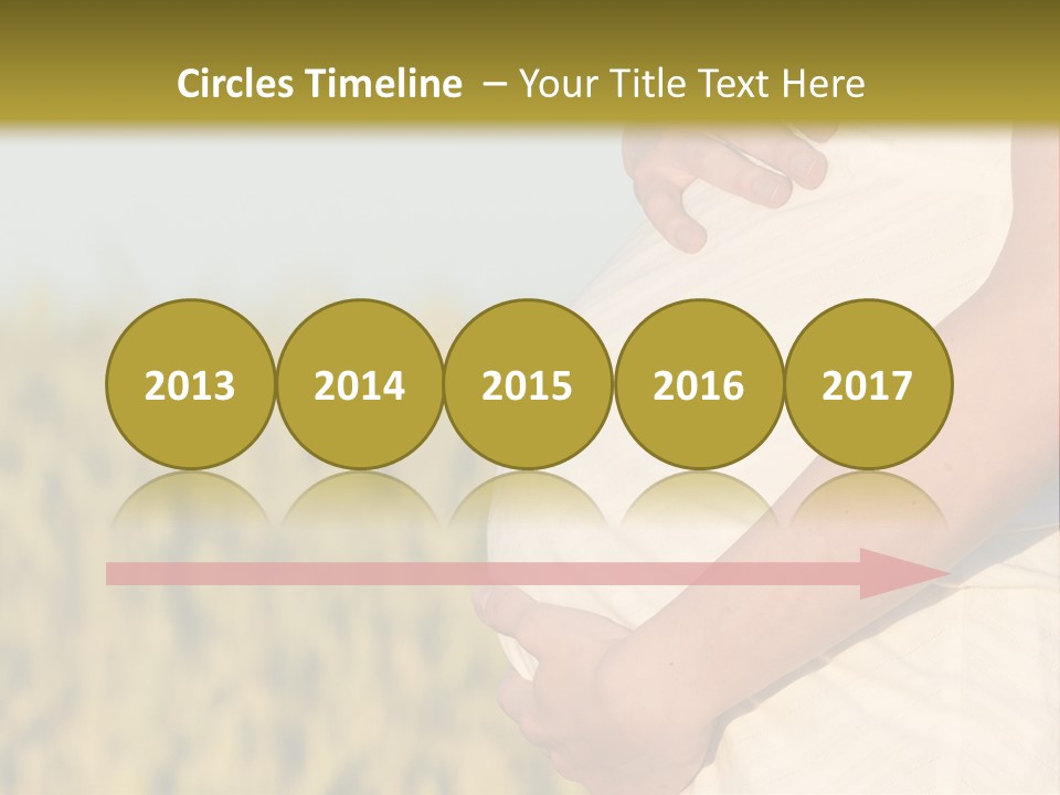 A Pregnant Woman Holding Her Belly In A Field PowerPoint Template