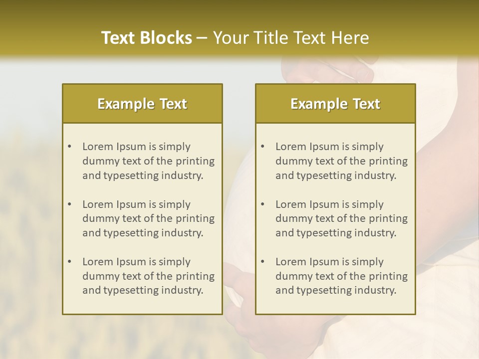 A Pregnant Woman Holding Her Belly In A Field PowerPoint Template