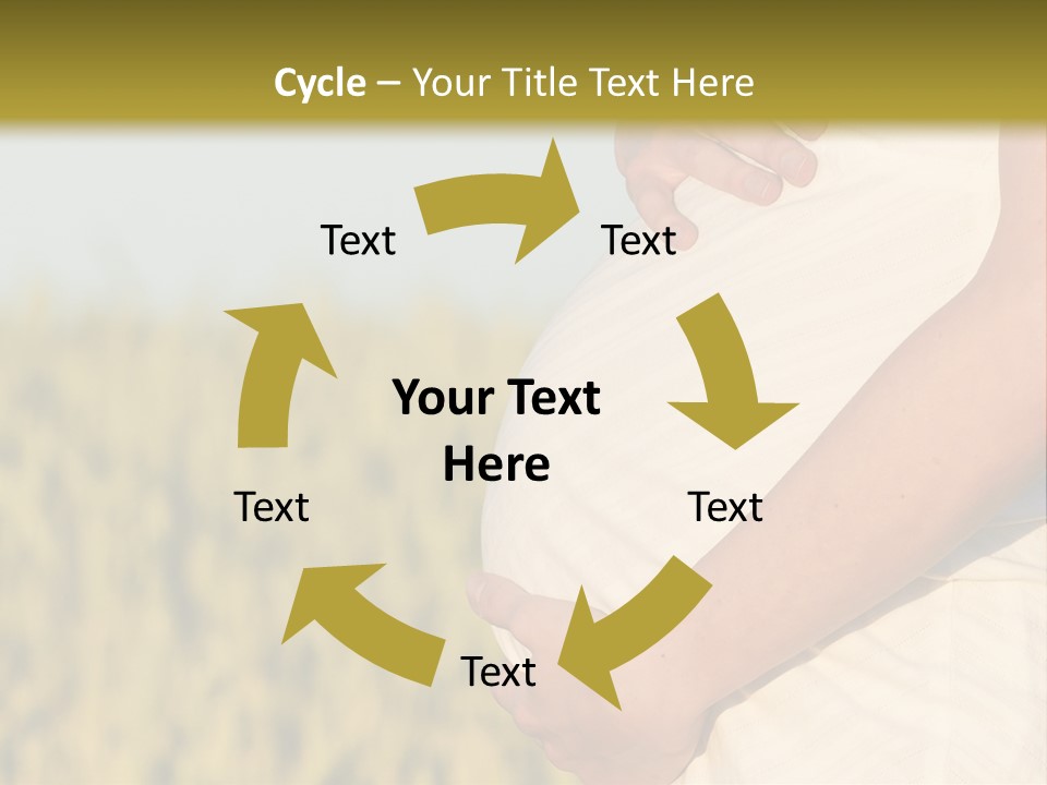 A Pregnant Woman Holding Her Belly In A Field PowerPoint Template