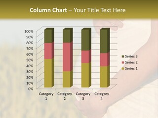 A Pregnant Woman Holding Her Belly In A Field PowerPoint Template