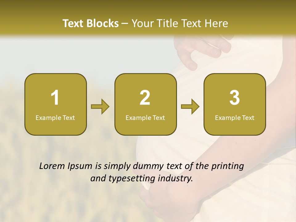 A Pregnant Woman Holding Her Belly In A Field PowerPoint Template