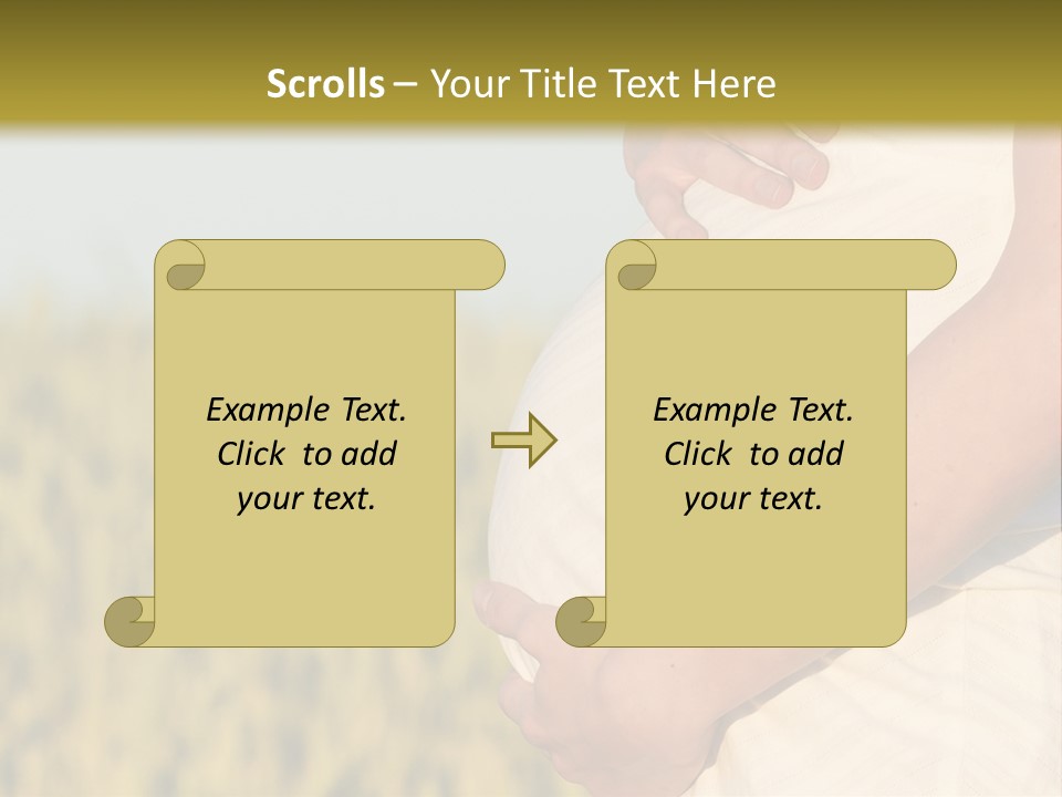 A Pregnant Woman Holding Her Belly In A Field PowerPoint Template