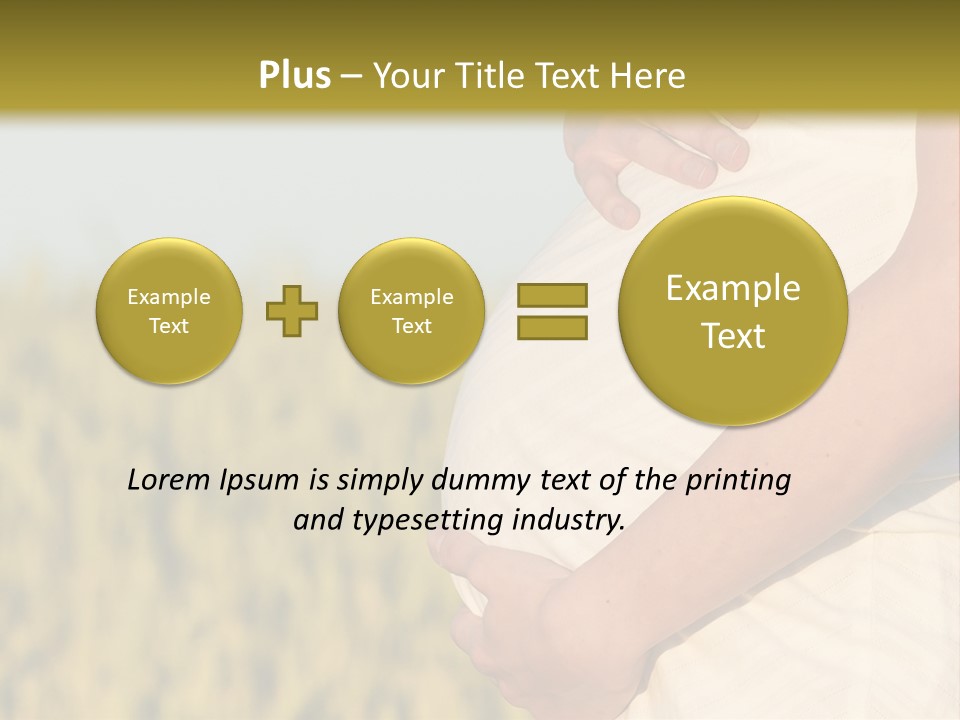 A Pregnant Woman Holding Her Belly In A Field PowerPoint Template