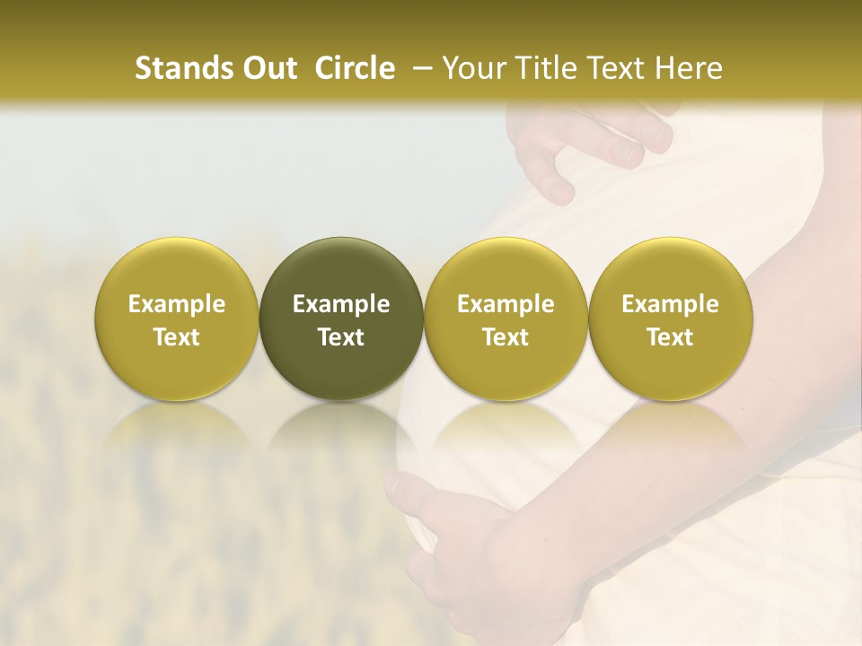 A Pregnant Woman Holding Her Belly In A Field PowerPoint Template