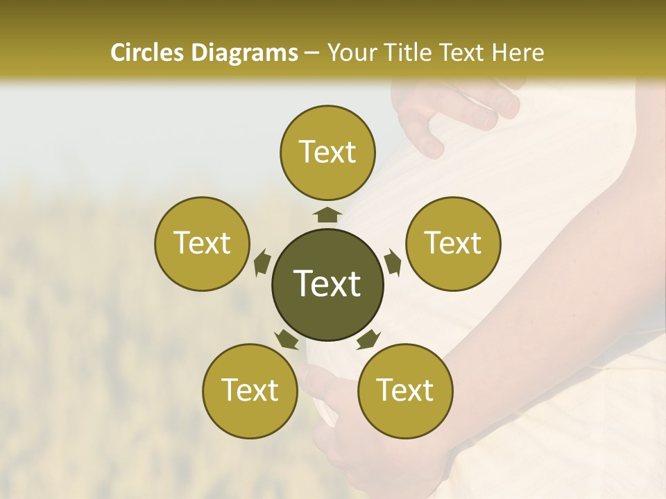 A Pregnant Woman Holding Her Belly In A Field PowerPoint Template