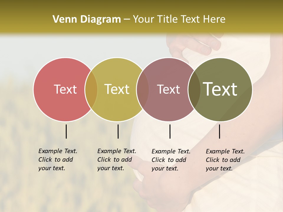 A Pregnant Woman Holding Her Belly In A Field PowerPoint Template