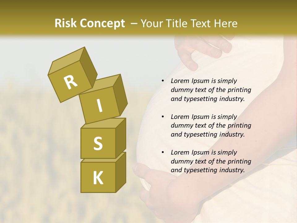 A Pregnant Woman Holding Her Belly In A Field PowerPoint Template