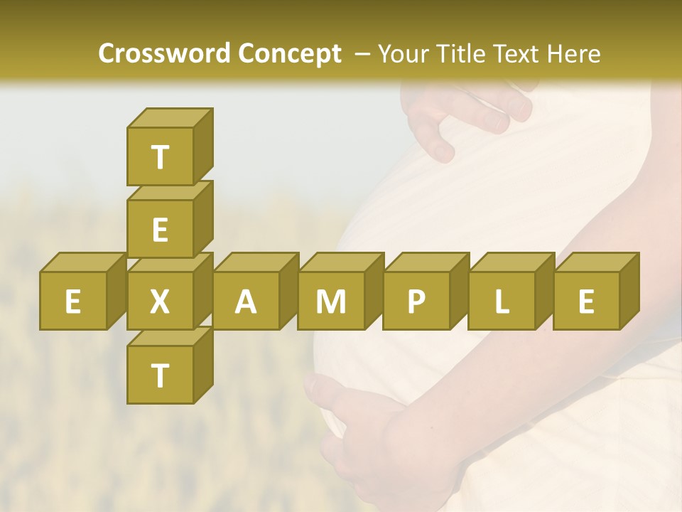 A Pregnant Woman Holding Her Belly In A Field PowerPoint Template