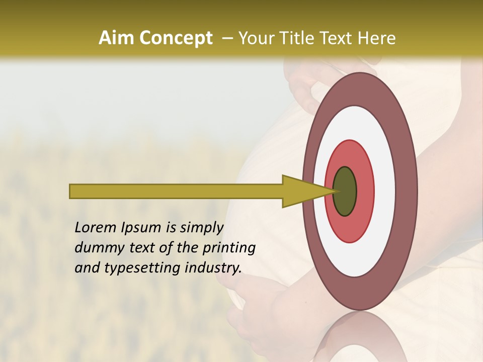 A Pregnant Woman Holding Her Belly In A Field PowerPoint Template