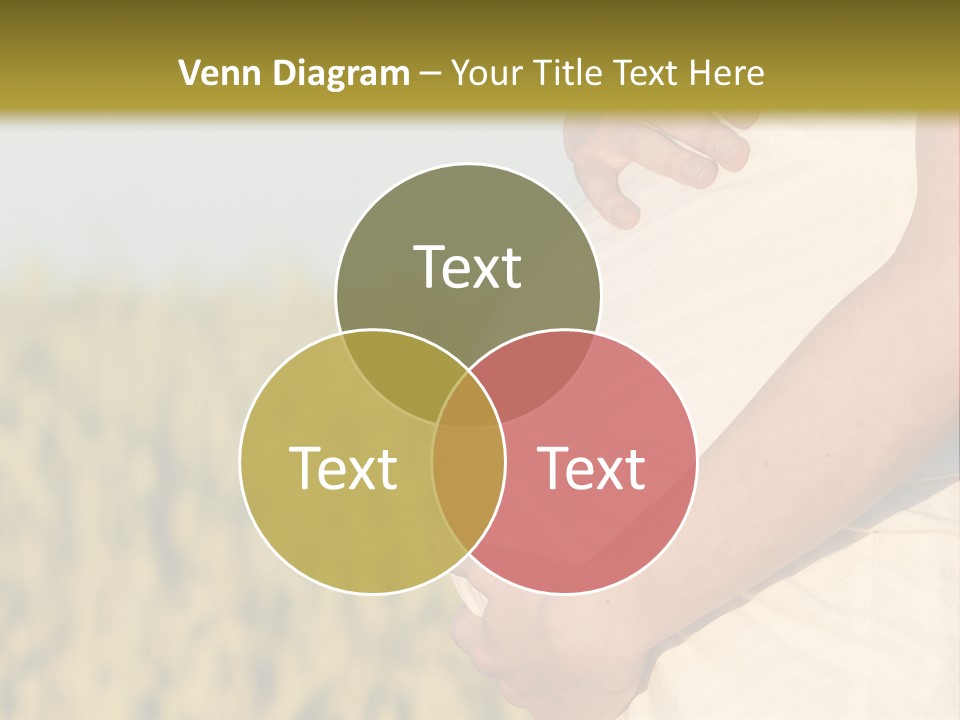 A Pregnant Woman Holding Her Belly In A Field PowerPoint Template