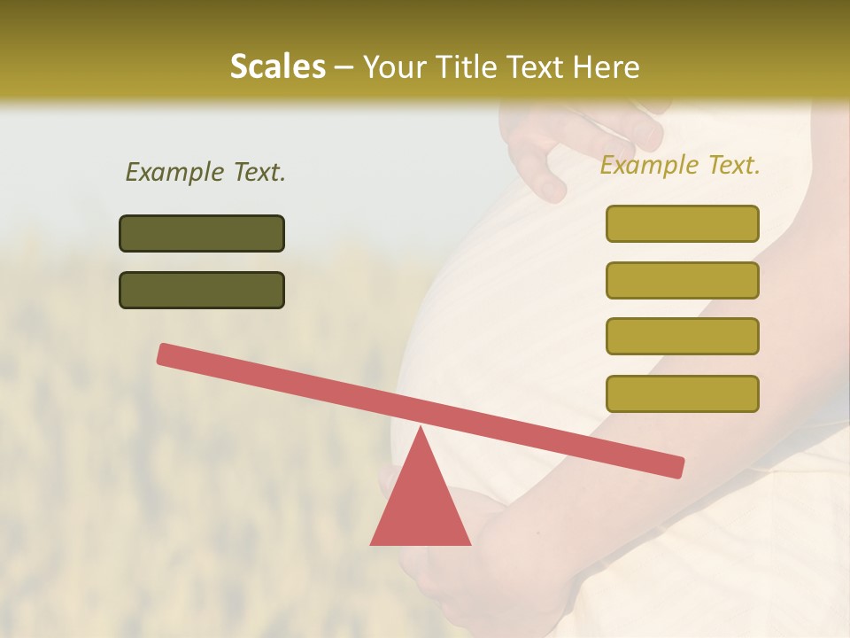 A Pregnant Woman Holding Her Belly In A Field PowerPoint Template
