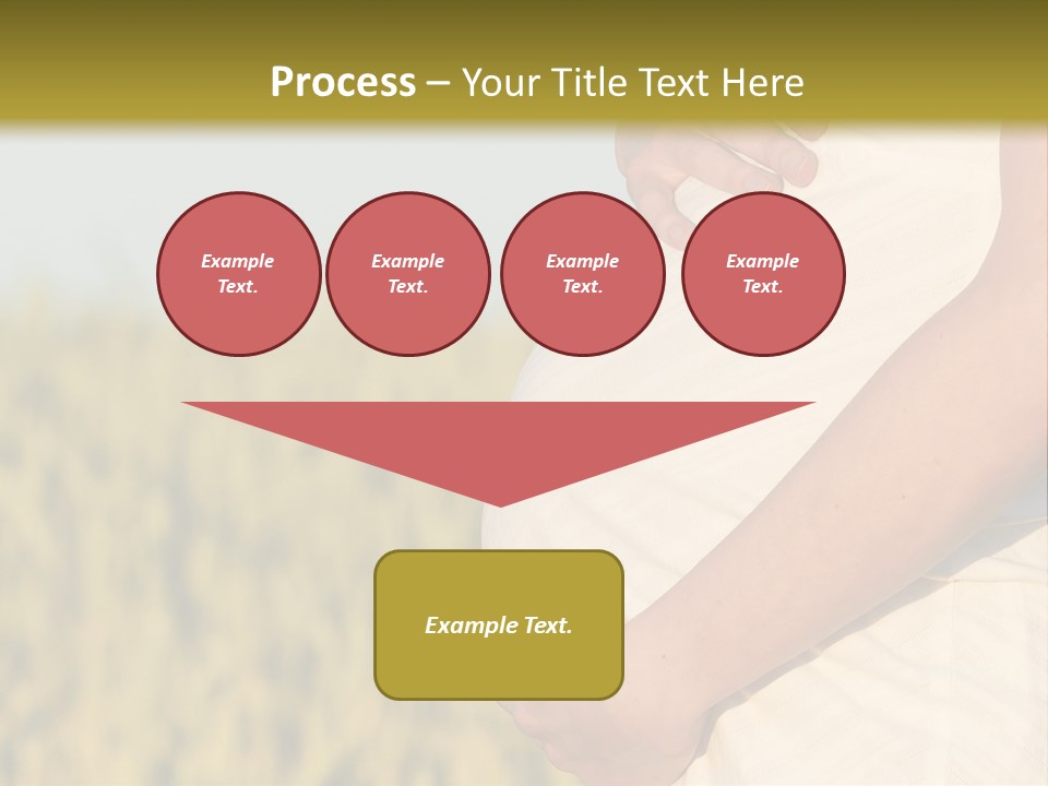 A Pregnant Woman Holding Her Belly In A Field PowerPoint Template