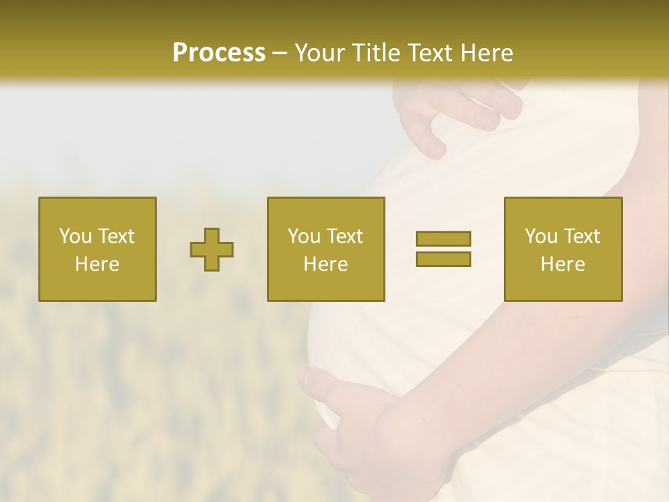 A Pregnant Woman Holding Her Belly In A Field PowerPoint Template