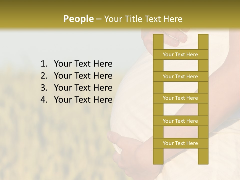A Pregnant Woman Holding Her Belly In A Field PowerPoint Template