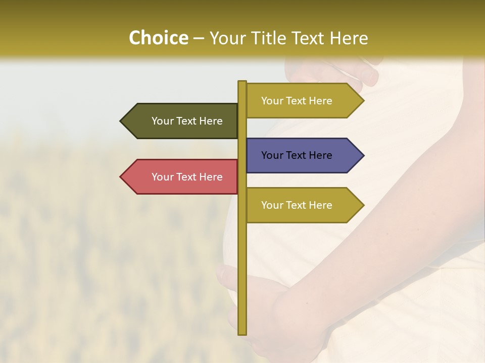 A Pregnant Woman Holding Her Belly In A Field PowerPoint Template