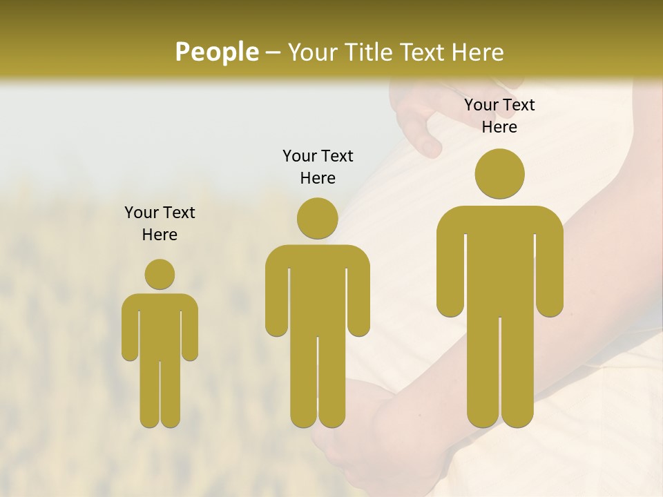 A Pregnant Woman Holding Her Belly In A Field PowerPoint Template