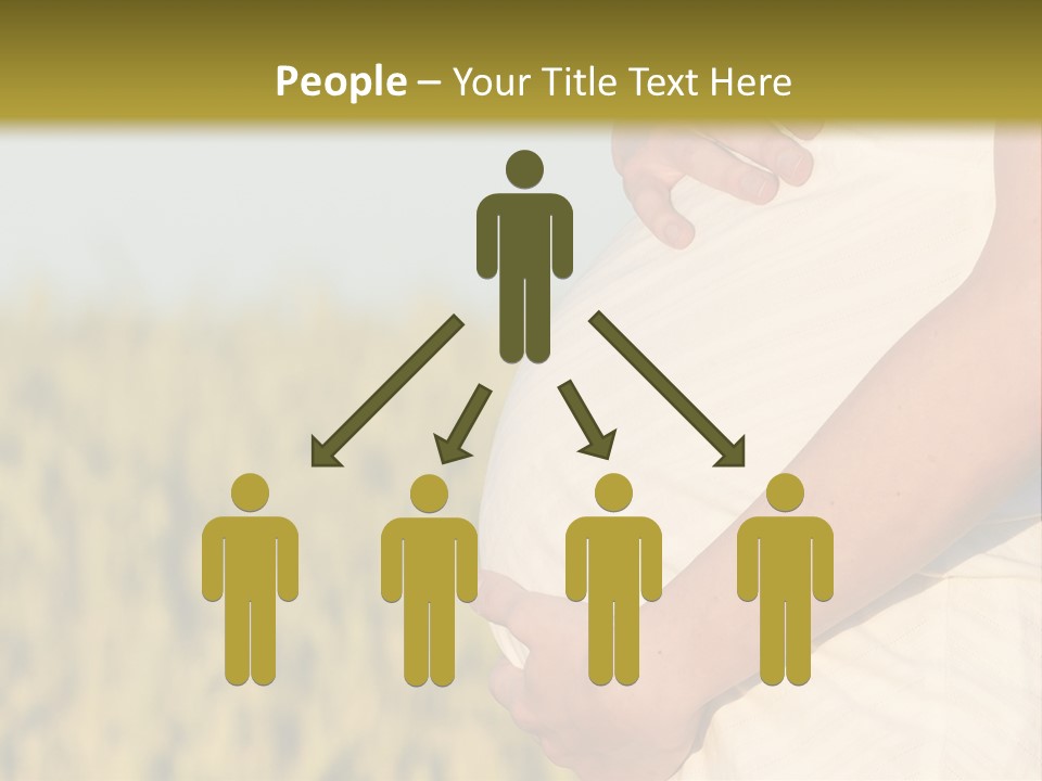 A Pregnant Woman Holding Her Belly In A Field PowerPoint Template