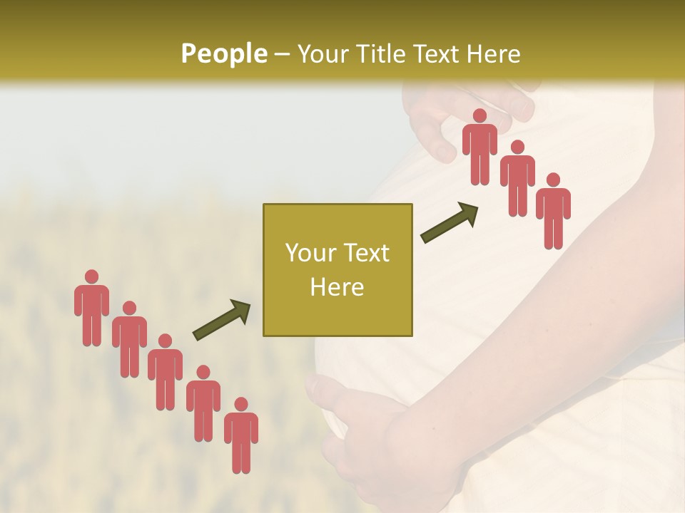 A Pregnant Woman Holding Her Belly In A Field PowerPoint Template