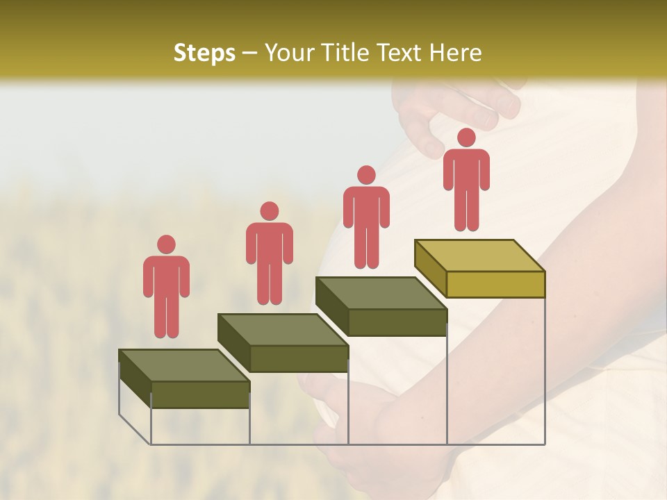 A Pregnant Woman Holding Her Belly In A Field PowerPoint Template