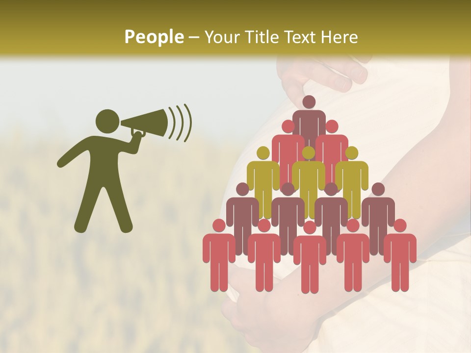 A Pregnant Woman Holding Her Belly In A Field PowerPoint Template