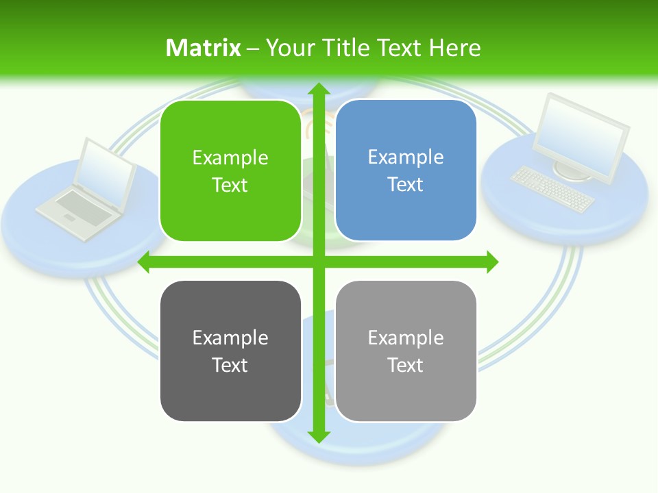 A Circular Diagram With Laptops On It PowerPoint Template