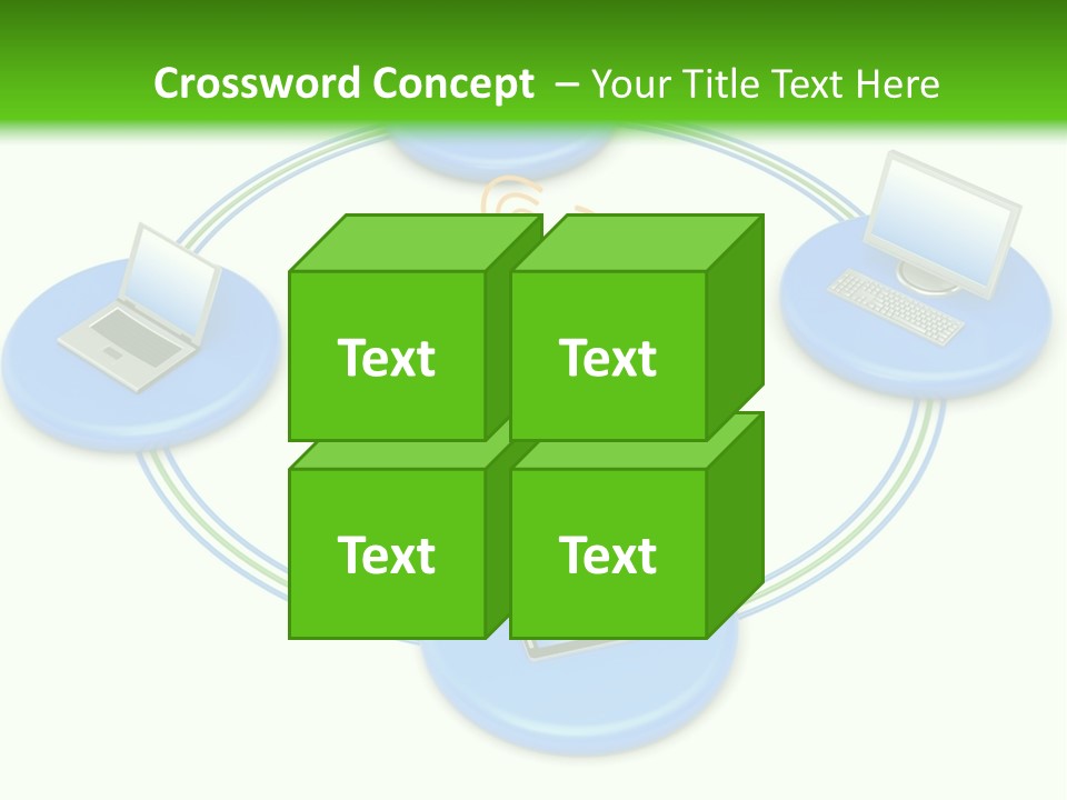 A Circular Diagram With Laptops On It PowerPoint Template