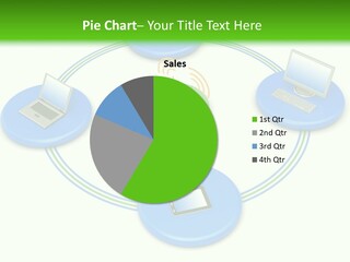 A Circular Diagram With Laptops On It PowerPoint Template