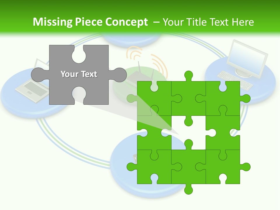 A Circular Diagram With Laptops On It PowerPoint Template