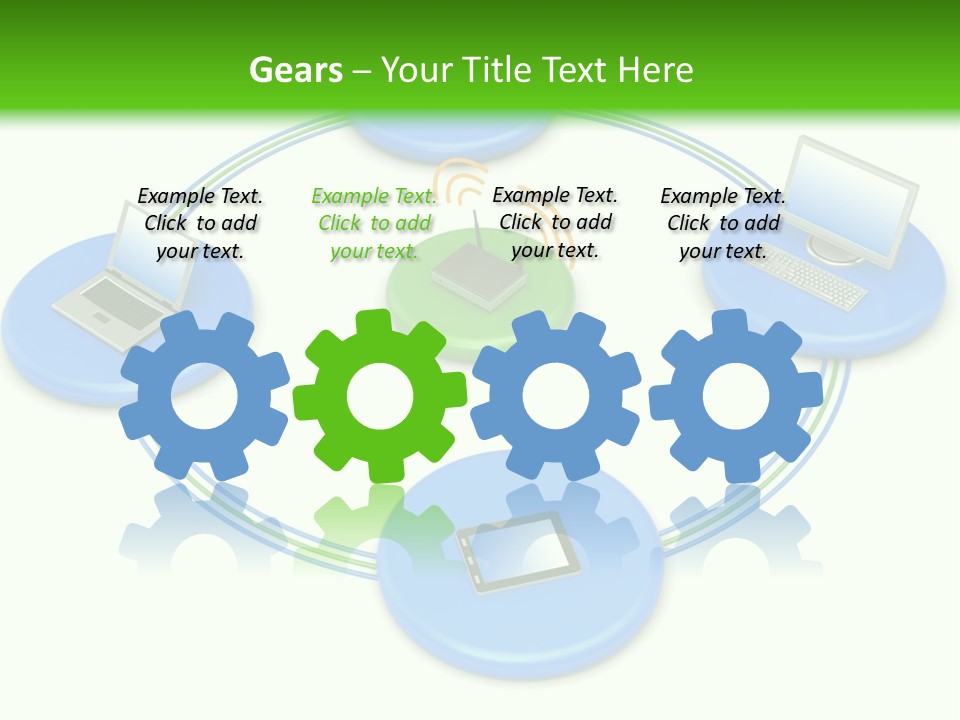 A Circular Diagram With Laptops On It PowerPoint Template