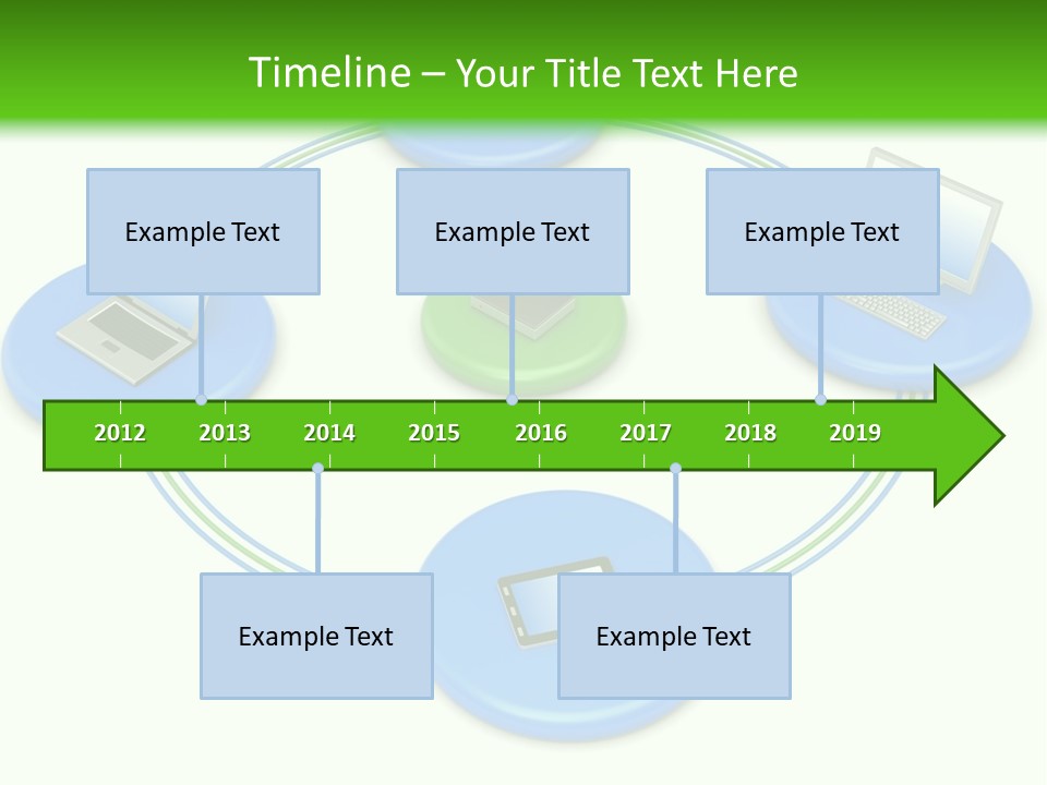 A Circular Diagram With Laptops On It PowerPoint Template