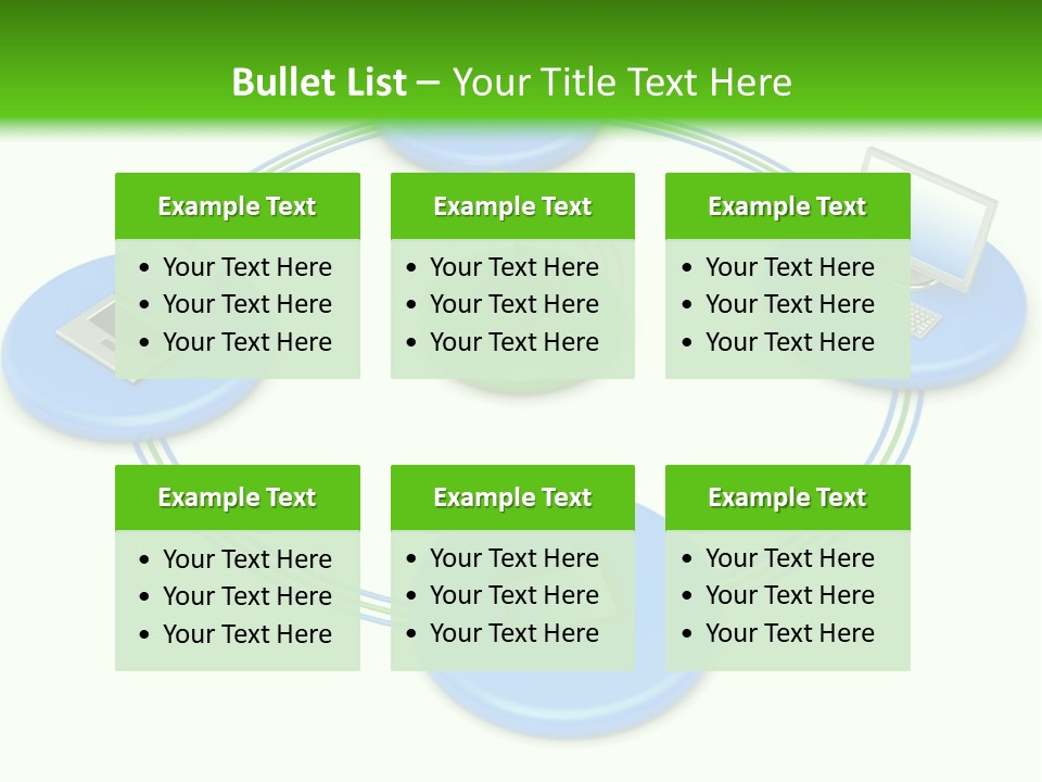 A Circular Diagram With Laptops On It PowerPoint Template