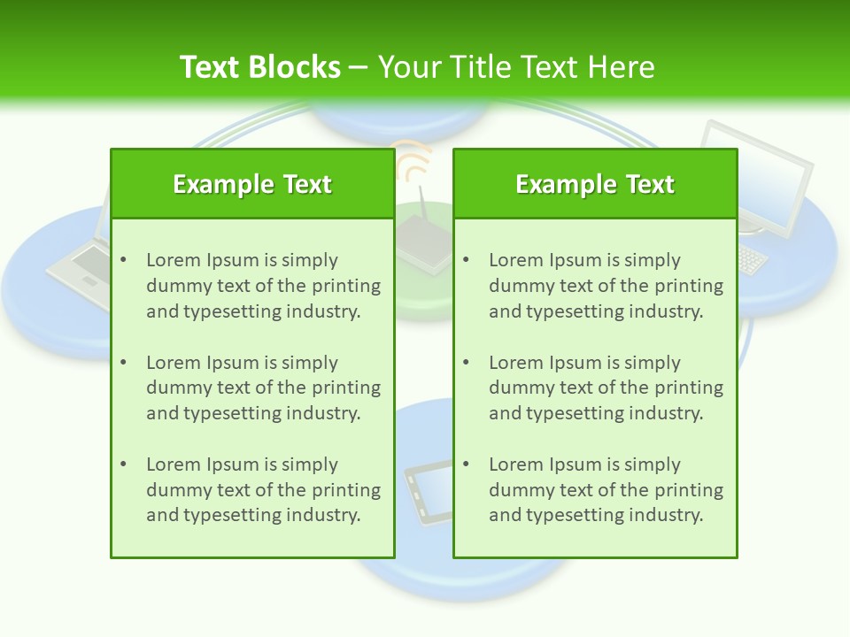 A Circular Diagram With Laptops On It PowerPoint Template