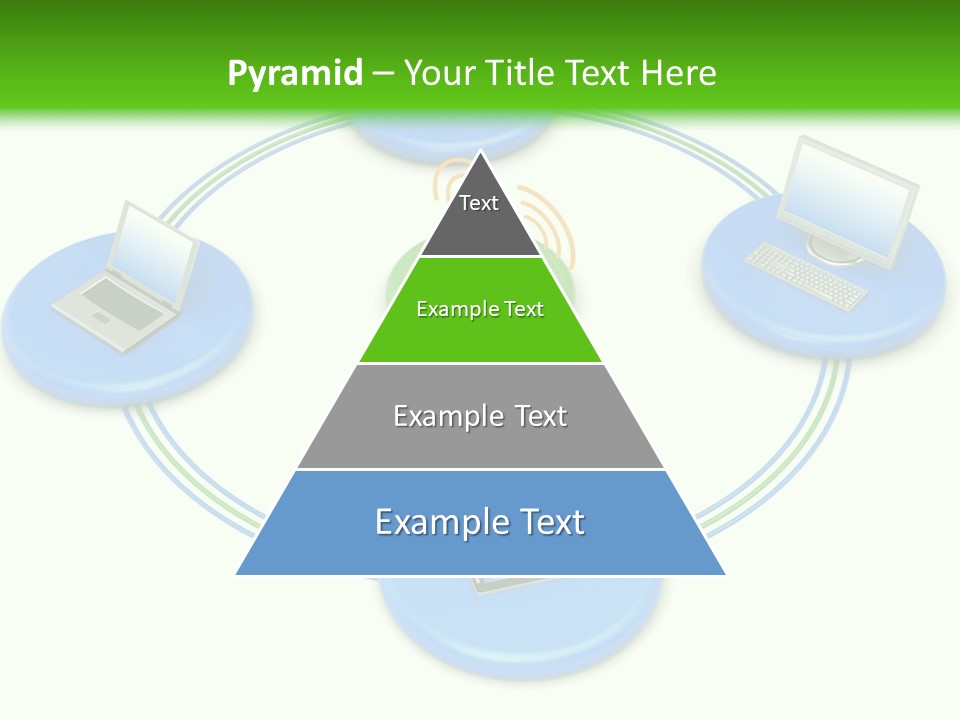 A Circular Diagram With Laptops On It PowerPoint Template