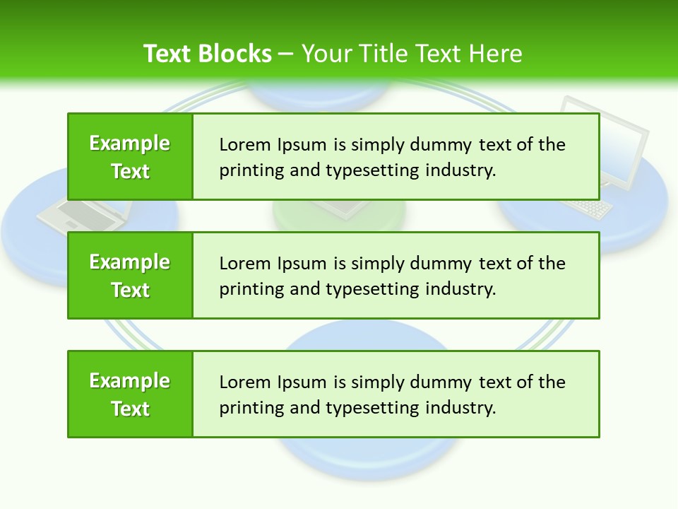 A Circular Diagram With Laptops On It PowerPoint Template