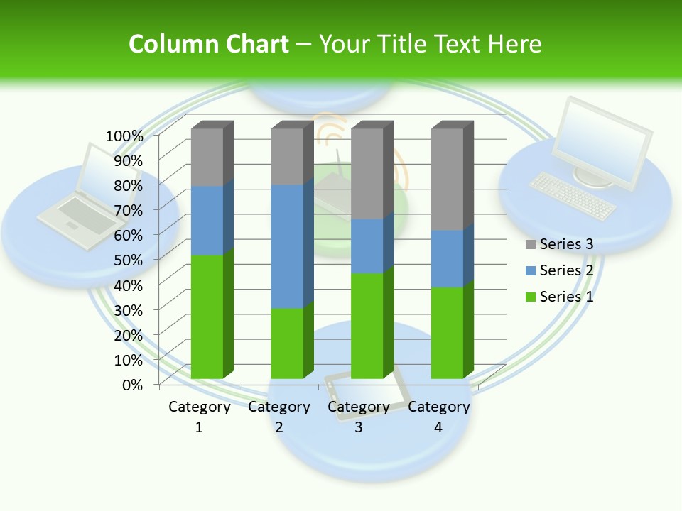 A Circular Diagram With Laptops On It PowerPoint Template