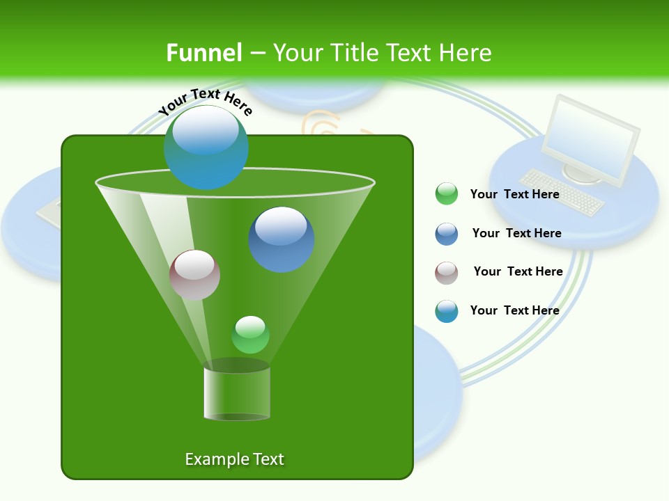 A Circular Diagram With Laptops On It PowerPoint Template