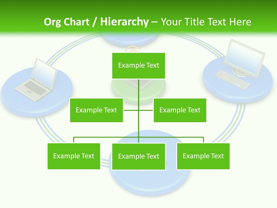 A Circular Diagram With Laptops On It PowerPoint Template