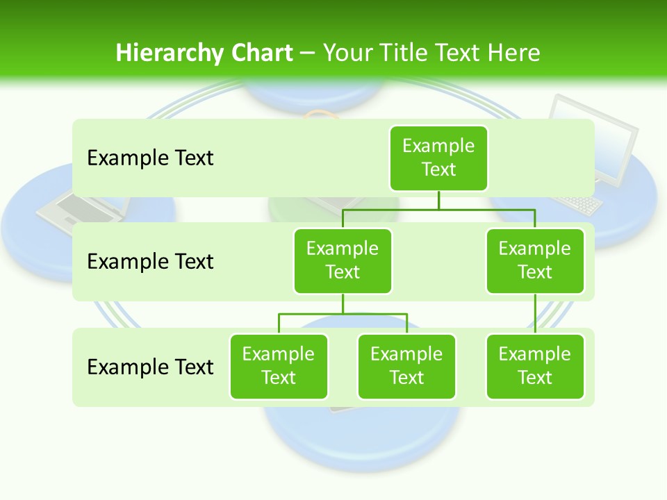 A Circular Diagram With Laptops On It PowerPoint Template