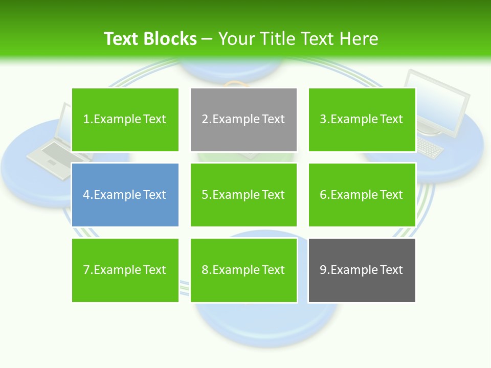A Circular Diagram With Laptops On It PowerPoint Template