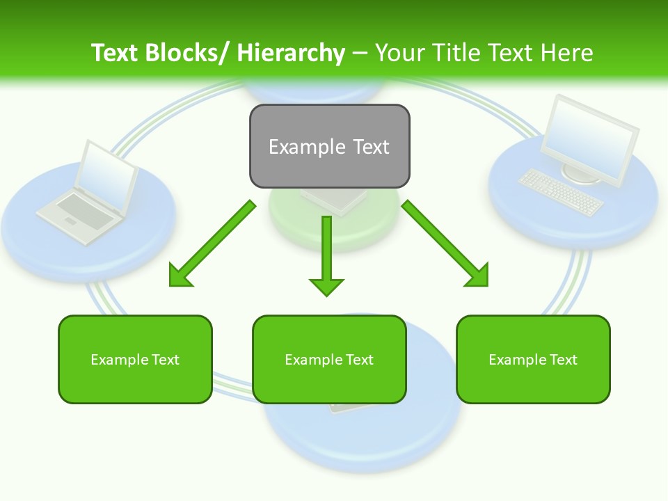 A Circular Diagram With Laptops On It PowerPoint Template